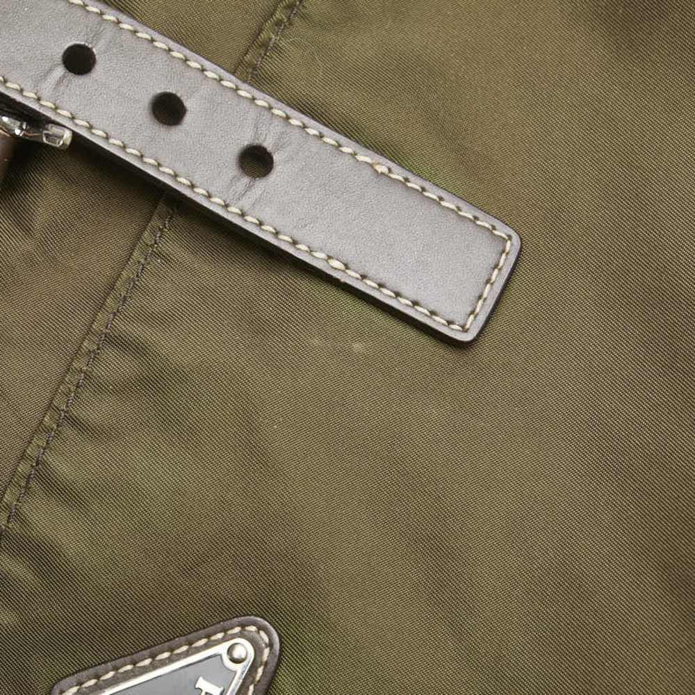 Prada Triangular Logo Shoulder Bag Messenger Khak… - image 4